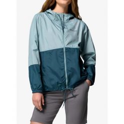 Kurtka przeciwwiatrowa damska Columbia Flash Forward II Windbreaker. Niebieskie kurtki przejściowe sportowe Columbia, bez wzorów, z softshellu, bez kaptura, trekkingowe. Za 209.99 zł.