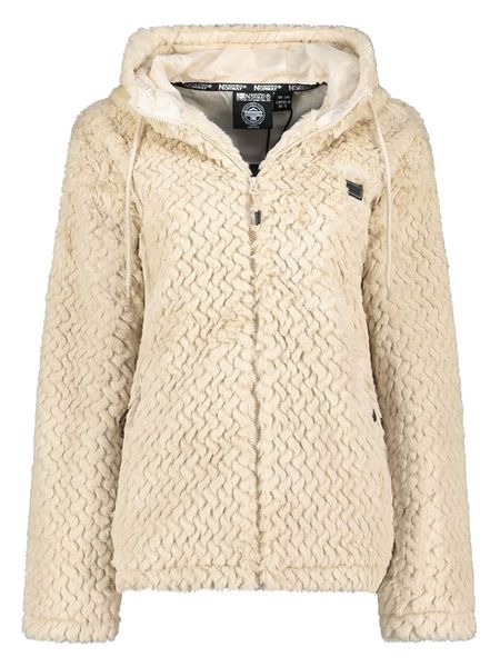 Geographical Norway Kurtka polarowa "Tredouce" w kolorze kremowym rozmiar: L. Brązowe kurtki Geographical Norway, l, bez wzorów, z polaru, bez kaptura. Za 135.49 zł.