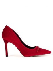 Nine West Szpilki WFA2989-1 Czerwony. Czerwone szpilki Nine West, bez wzorów, z materiału, bez obcasa, na szpilce, bez zapięcia. Za 199.99 zł.