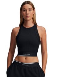 Under Armour Top "Meridian" w kolorze czarnym rozmiar: M. Czarne topy sportowe Under Armour, m, bez wzorów, prążkowane. Za 92.42 zł.