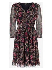 More & More Sukienka w kolorze czarno-różowym rozmiar: 38. Czarne sukienki More & More, bez wzorów, bez kołnierzyka, bez ramiączek, midi, kopertowe. Za 109.78 zł.