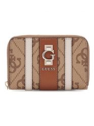 Guess Portfel w kolorze jasnobrązowo-beżowym - 14 x 9 x 2 cm rozmiar: onesize. Brązowe portfele Guess, z aplikacjami, z materiału. Za 173.99 zł.