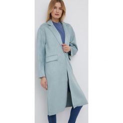 Only płaszcz damski kolor turkusowy przejściowy oversize. Niebieskie płaszcze ONLY, l, bez wzorów, klasyczne, bez kaptura. W wyprzedaży za 124.99 zł.