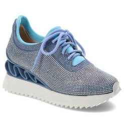 Niebieskie Sneakersy S.Barski Stylowe Obuwie Damskie. Niebieskie buty sportowe lifestyle S.BARSKI, z aplikacjami, eleganckie, bez zapięcia. Za 309.00 zł.
