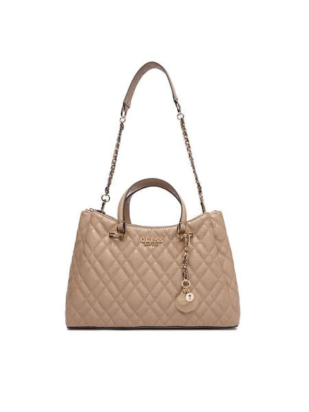 Guess Torebka Isemay HWGG96 28060 Beżowy. Brązowe torebki klasyczne Guess, z aplikacjami, ze skóry, bez dodatków. Za 679.99 zł.