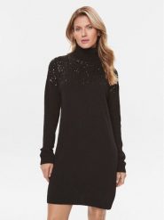 Liu Jo Sukienka dzianinowa MF3077 MS16G Czarny Relaxed Fit. Czarne sukienki Liu Jo, xl, bez wzorów, z dzianiny, bez kołnierzyka, bez ramiączek. Za 1,148.99 zł.