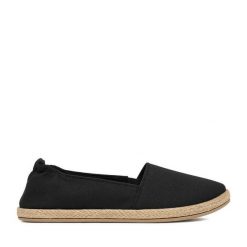 Espadryle JENNY. Czarne espadryle Jenny, bez wzorów, bez obcasa. Za 59.99 zł.