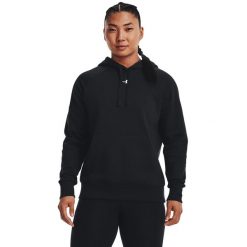 Bluza damska Under Armour Rival Fleece. Czarne bluzy Under Armour, s, bez wzorów, z materiału, bez ramiączek, z kapturem. Za 254.35 zł.