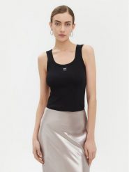 PINKO Top 100807 A2C1 Czarny Regular Fit. Czarne topy Pinko, xl, bez wzorów, z bawełny, bez kołnierzyka, bez ramiączek. Za 289.99 zł.