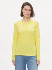 Polo Ralph Lauren Bluzka Newlsrltpp 211898699012 Żółty Regular Fit. Żółte bluzki Polo Ralph Lauren, xs, bez wzorów, z bawełny, bez kołnierzyka, bez ramiączek. Za 399.99 zł.