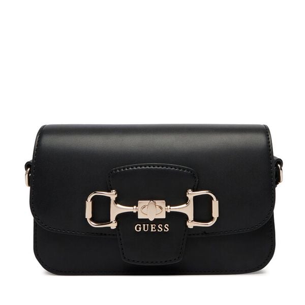 Torebka Guess. Czarne listonoszki Guess, z aplikacjami, bez dodatków. Za 431.99 zł.