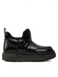 Guess Botki Uniea FLFUNE FAM10 Czarny. Czarne botki Guess, z aplikacjami, ze skóry, bez obcasa, na płaskiej podeszwie, bez zapięcia. Za 359.99 zł.
