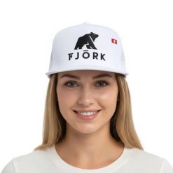 Czapka Trucker Fjork. Czarne czapki z daszkiem FJORK MERINO, na lato, bez wzorów, z bawełny, eleganckie. Za 129.00 zł.