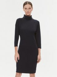 Tommy Hilfiger Sukienka dzianinowa WW0WW40290 Granatowy Regular Fit. Niebieskie sukienki Tommy Hilfiger, xxl, bez wzorów, z bawełny, bez kołnierzyka, bez ramiączek. Za 749.99 zł.