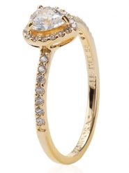 Pandora Pozłacany pierścionek z cyrkonią rozmiar: 58. Żółte pierścionki Pandora, z cyrkonią, metalowe. Za 371.45 zł.