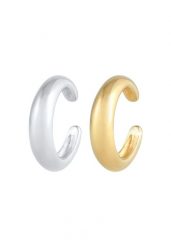 Elli Damski nausznica zestaw Bi-Color okrągła zakrzywiona Blogger Trend w pozłacanym srebrze 925 Sterling Silver Kolczyki 1 ct. Szare kolczyki Elli, pozłacane. Za 211.64 zł.