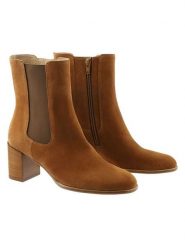 Högl Skórzane botki "Edna" w kolorze karmelowym rozmiar: 38. Brązowe botki Högl, bez wzorów, eleganckie, bez obcasa, bez zapięcia. Za 414.33 zł.
