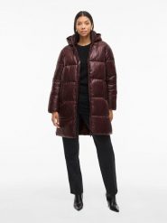 Vila Płaszcz zimowy w kolorze bordowym rozmiar: 36. Czerwone płaszcze Vila, na zimę, bez wzorów, z poliamidu, bez kaptura. Za 217.99 zł.