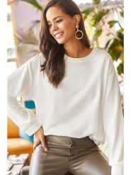 Olalook Bluza w kolorze białym rozmiar: XL. Białe bluzy Olalook, xl, bez wzorów, bez ramiączek, bez kaptura. Za 74.99 zł.