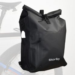 25L 3-w-1 wodoodporna torba rowerowa/plecak, do montażu na bagażniku. Czarne torby na laptopa STORAG, bez wzorów, z materiału, na ramię. Za 270.00 zł.