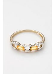 ATELIER DU DIAMANT Złoty pierścionek "Kalys" z diamentami rozmiar: 56. Żółte pierścionki ATELIER DU DIAMANT, z cytrynem, złote. Za 1,261.99 zł.