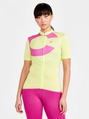 Craft Koszulka kolarska w kolorze żółtym rozmiar: XL. Żółte t-shirty sportowe Craft, s, bez wzorów, z materiału, bez ramiączek, rowerowe. Za 113.99 zł.