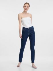 Orsay Dżinsy - Slim fit - w kolorze granatowym rozmiar: 36. Niebieskie jeansy Orsay, bez wzorów, klasyczne, z podwyższonym stanem. Za 70.57 zł.