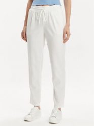 Vero Moda Spodnie materiałowe Jesmilo 10279691 Biały Regular Fit. Białe spodnie materiałowe Vero Moda, bez wzorów, ze lnu. Za 109.99 zł.