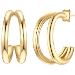 EASTSIDE Kobiety Kolczyki Stal nierdzewna Żółte złoto Kolczyki koła 1 ct Damski. Żółte kolczyki Eastside, pozłacane. Za 149.99 zł.