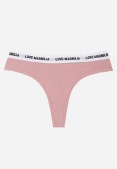 Różowe Majtki Stringi z Bawełną Ozdobione Napisami Amero. Czerwone stringi Renee, bez wzorów, z bawełny. Za 7.99 zł.