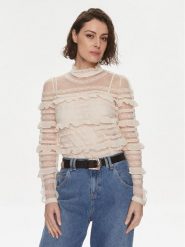 TWINSET Bluzka 241TP2041 Beżowy Regular Fit. Brązowe bluzki Twinset, bez wzorów, z syntetyku, bez kołnierzyka, bez ramiączek. Za 1,219.00 zł.