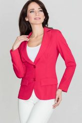Czerwony Klasyczny Prosty Żakiet. Czerwone marynarki i żakiety Katrus, xxl, bez wzorów, z materiału, klasyczne, bez ramiączek. Za 229.00 zł.