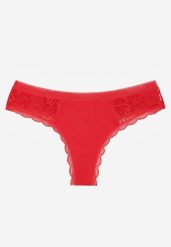 Czerwone Majtki Stringi z Subtelną Koronką z Bawełną Adriedah. Czerwone stringi Born2be, bez wzorów, z bawełny. Za 6.99 zł.