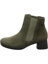 Think! Skórzane botki w kolorze khaki rozmiar: 38,5. Brązowe botki Think!, bez wzorów, eleganckie, bez obcasa, bez zapięcia. Za 239.29 zł.