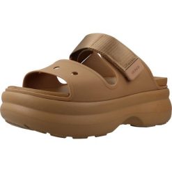 Sandały CROCS 212861C Brązowy. Brązowe sandały Crocs, bez wzorów, z materiału, bez obcasa, bez zapięcia. Za 289.99 zł.