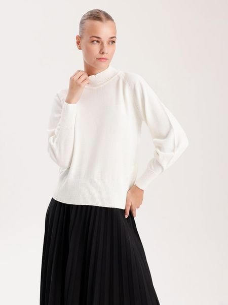 BGN Sweter w kolorze kremowym rozmiar: 40. Brązowe swetry BGN, bez wzorów, z wełny, bez ramiączek. Za 96.83 zł.