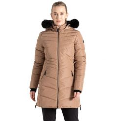 Kurtka Ocieplana Damska Średnia Długość Striking IIII. Brązowe kurtki przeciwdeszczowe Dare 2b, xl, bez wzorów, z materiału, z kapturem, trekkingowe. Za 256.99 zł.