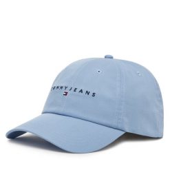 Czapka z daszkiem Tommy Jeans. Niebieskie czapki z daszkiem Tommy Jeans, bez wzorów, z jeansu. Za 129.99 zł.