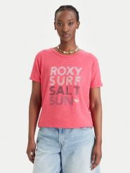 Roxy T-Shirt ERJZT06024 Różowy Regular Fit. Czerwone t-shirty Roxy, s, bez wzorów, z bawełny, bez kołnierzyka, bez ramiączek. Za 92.99 zł.