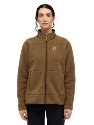 Haglöfs Kurtka polarowa "Mossa Pile" w kolorze jasnobrązowym rozmiar: XS. Brązowe kurtki Haglöfs, xs, bez wzorów, z polaru, bez kaptura. Za 276.71 zł.