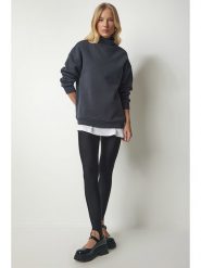 Happiness Istanbul Bluza w kolorze antracytowym rozmiar: 36. Czarne bluzy Happiness Istanbul, bez wzorów, bez ramiączek, bez kaptura. Za 86.99 zł.