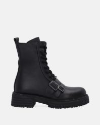 CZARNE SKÓRZANE WORKERY G16910 01 BLACK. Czarne botki Venezia, bez wzorów, ze skóry, bez obcasa, bez zapięcia. Za 359.00 zł.