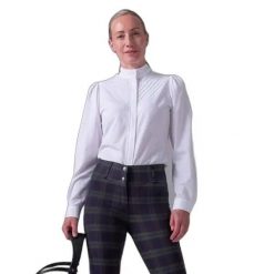Damska koszula jeździecka z długim rękawem PS of Sweden Tindra Tuxedo. Białe koszule PS OF SWEDEN, m, bez wzorów, klasyczne, bez kołnierzyka, bez ramiączek. Za 557.65 zł.
