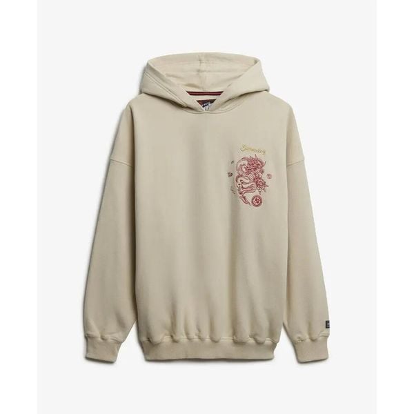 Damska bluza oversize z kapturem Superdry Tokyo Narrative. Brązowe bluzy Superdry, l, bez wzorów, prążkowane, bez ramiączek, z kapturem. Za 338.50 zł.