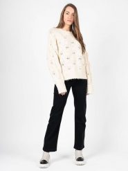 Silvian Heach Sweter "Oversize" | CVA22153MA | Kobieta | Beżowy. Brązowe swetry Silvian Heach, m, bez wzorów, z dzianiny, bez ramiączek. W wyprzedaży za 299.00 zł.