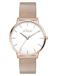 S.Oliver Zegarek kwarcowy w kolorze różowozłoto-białym rozmiar: onesize. Białe, analogowe zegarki S.Oliver, metalowe. Za 173.99 zł.