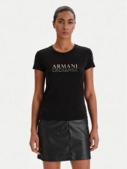 Armani Exchange T-Shirt XW001837 AF16294 UC001 Czarny Slim Fit. Czarne t-shirty Armani Exchange, xs, bez wzorów, z bawełny, bez kołnierzyka, bez ramiączek. Za 299.99 zł.
