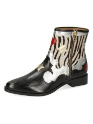 MELVIN & HAMILTON Skórzane botki "Marlin 12" w kolorze czarno-beżowo-srebrnym rozmiar: 36. Brązowe botki Melvin & Hamilton, bez wzorów, ze skóry, eleganckie, bez obcasa, bez zapięcia. Za 374.23 zł.