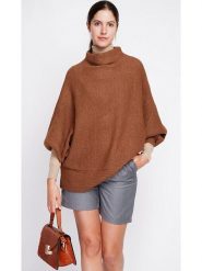 ASSUILI Sweter w kolorze brązowym rozmiar: 40. Brązowe swetry Assuili, bez wzorów, ze splotem, klasyczne, bez ramiączek. Za 139.87 zł.