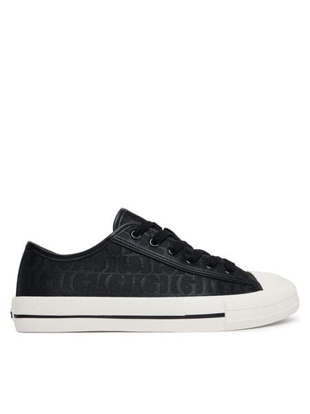 Guess Trampki FLTC3Y FAL12 Czarny. Czarne trampki Guess, z aplikacjami, z materiału, bez zapięcia. Za 364.99 zł.